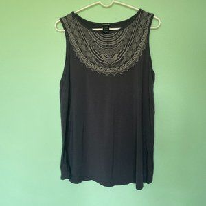 Torrid Grey Tank with neckline print, size 1